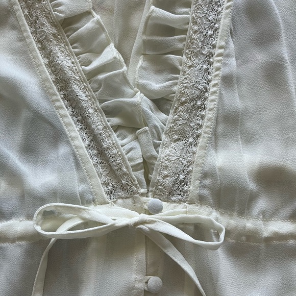 Converse One Star Beautiful off white Sheer Top - Picture 2 of 6